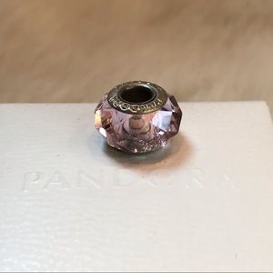 Pandora Pink Faceted Charm Murano Glass Bead